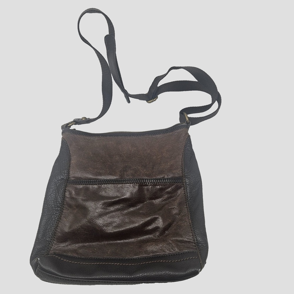 The Sak Lucia Women's Leather Purse Brown Patchwork Crossbody Shoulder Bag - Picture 4 of 9